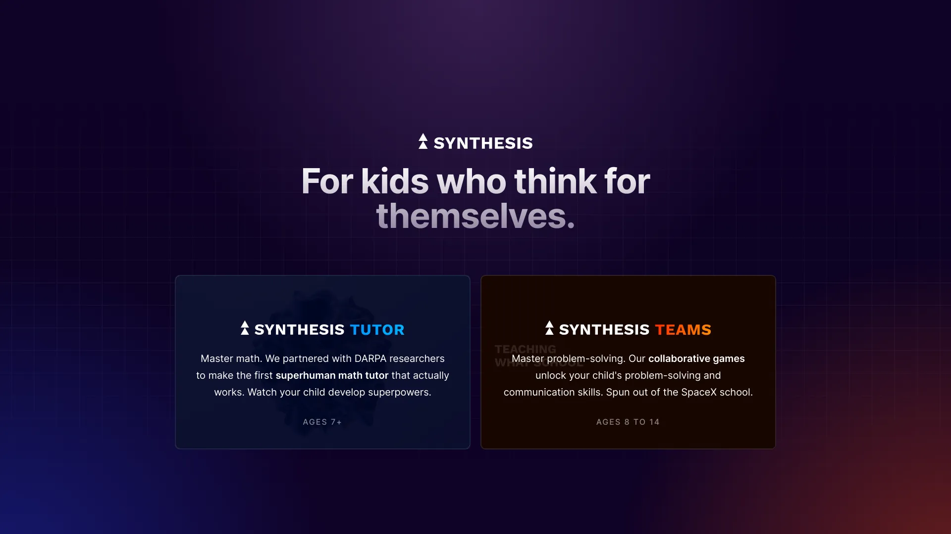 Synthesis Tutor banner