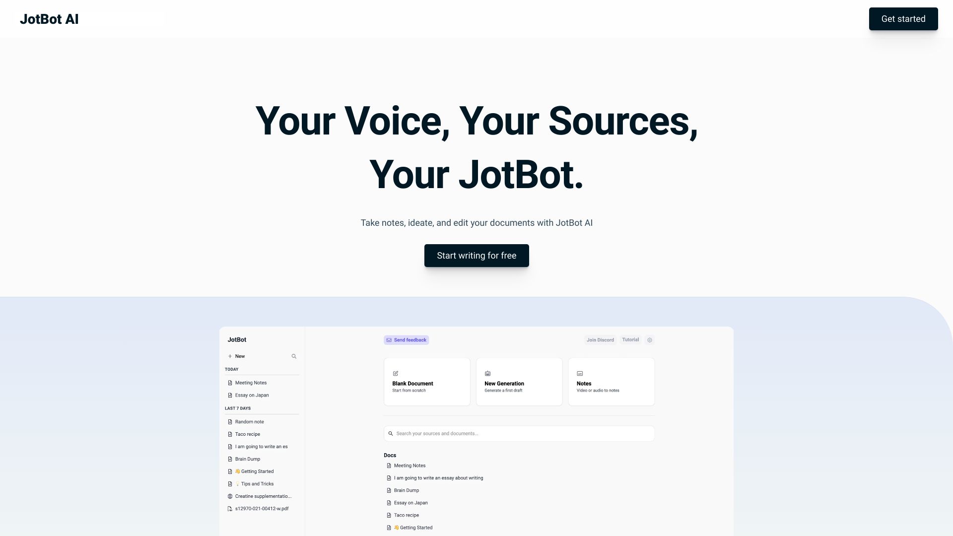JotBot AI banner