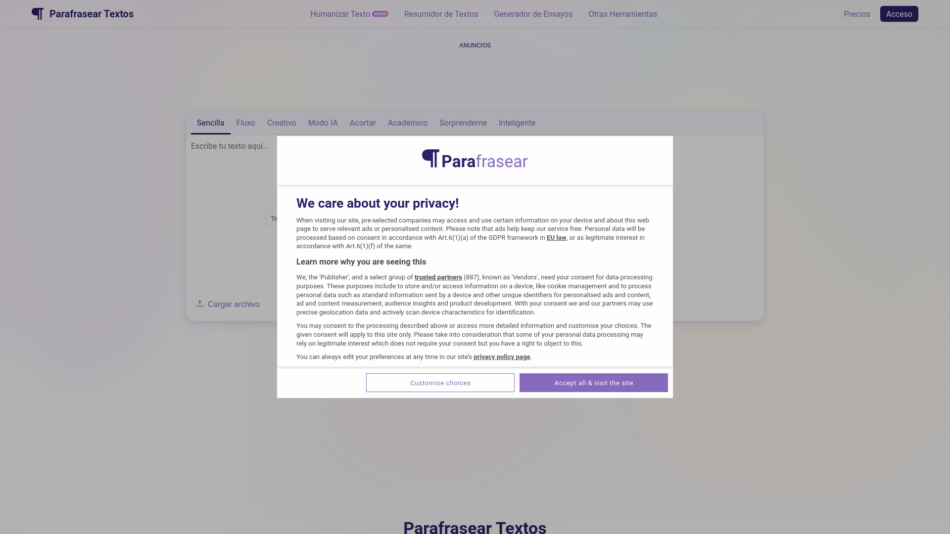 Parafrasear Textos banner