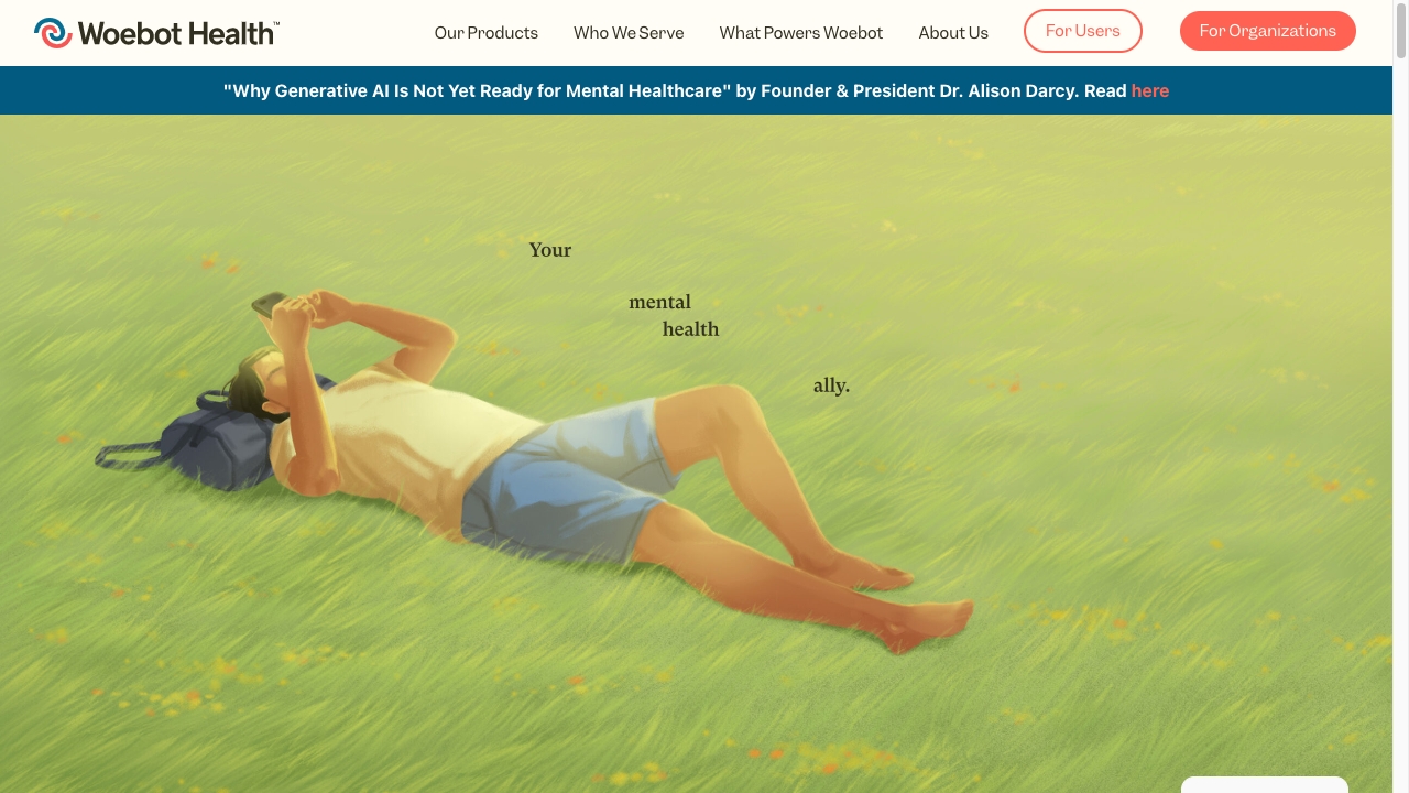 Woebot Health banner