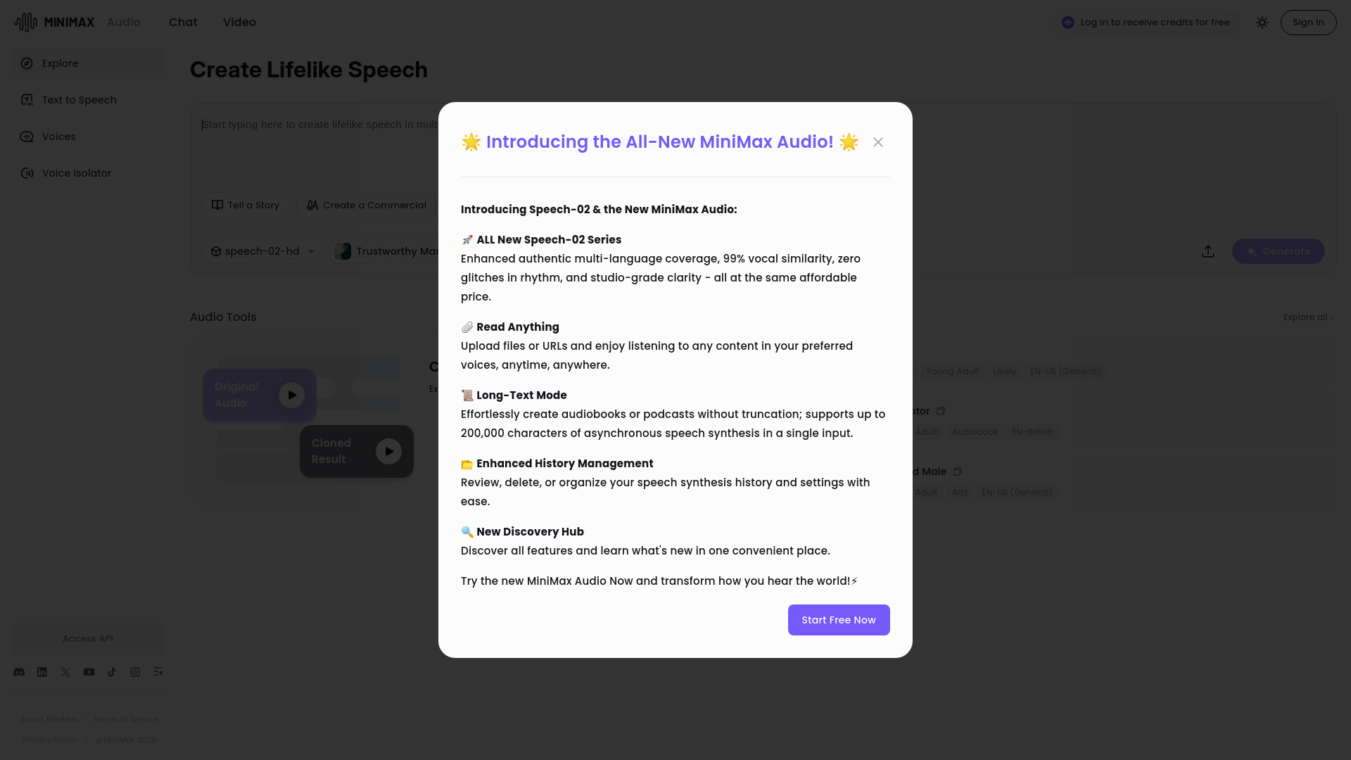 MiniMax Audio banner