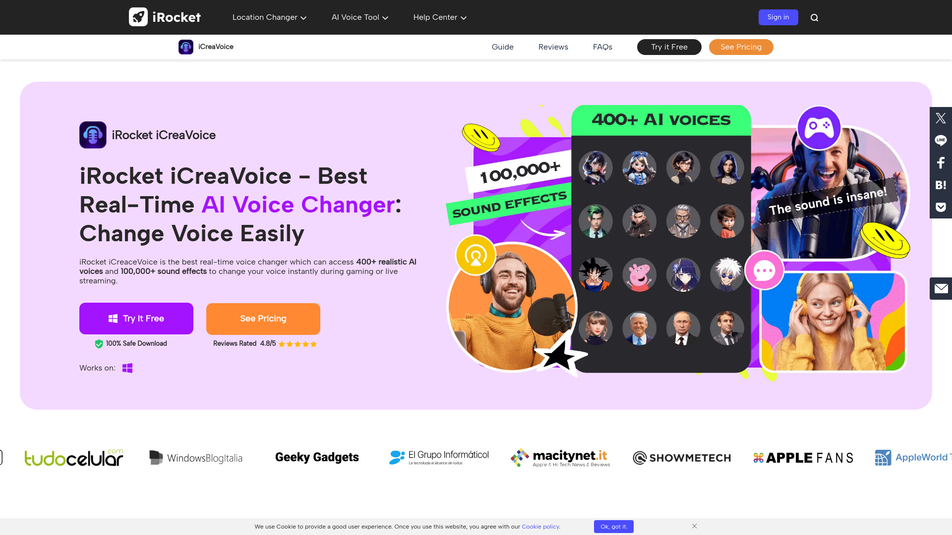 iRocket iCreaVoice banner