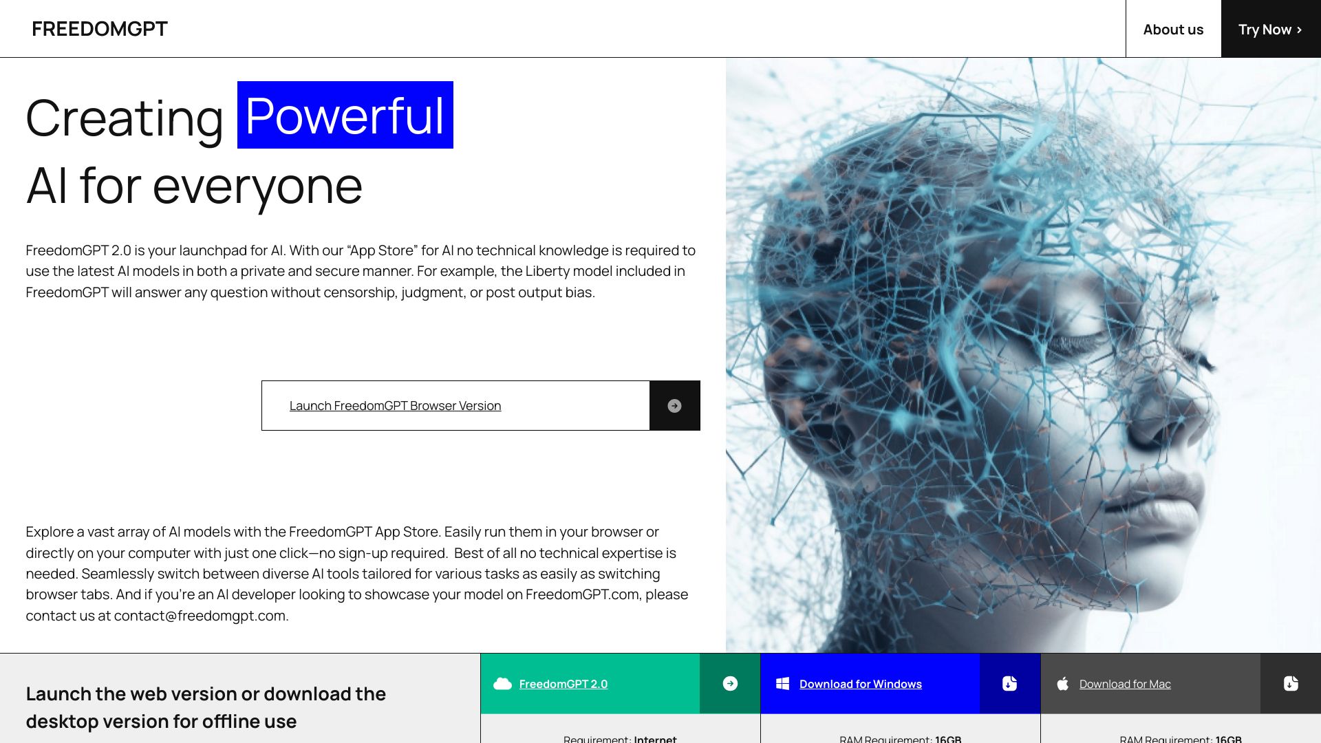 FreedomGPT banner