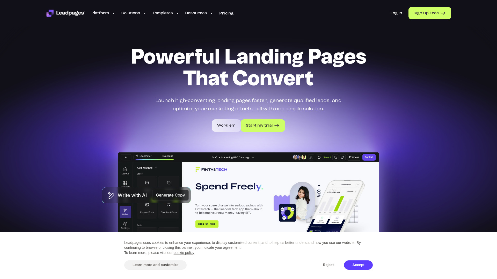 Leadpages banner