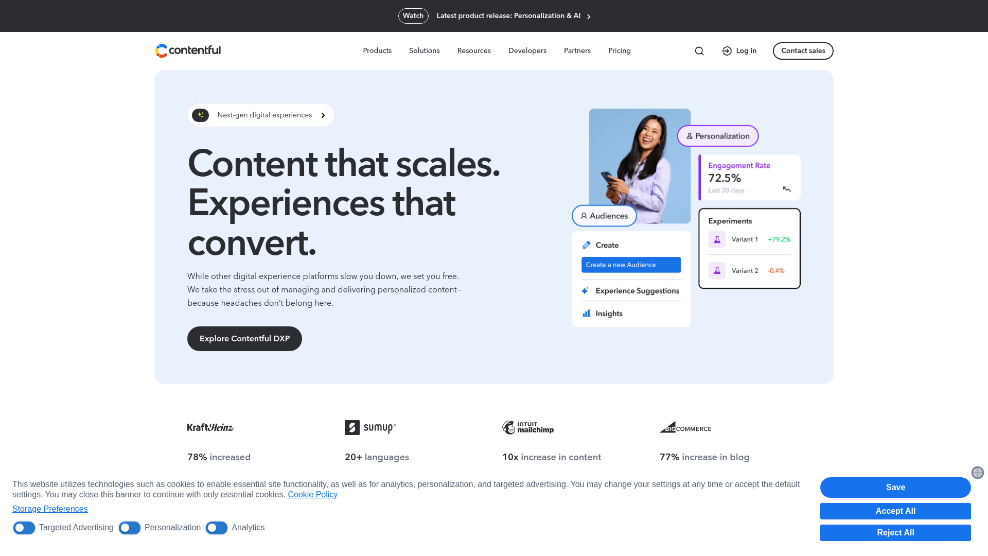 Contentful banner
