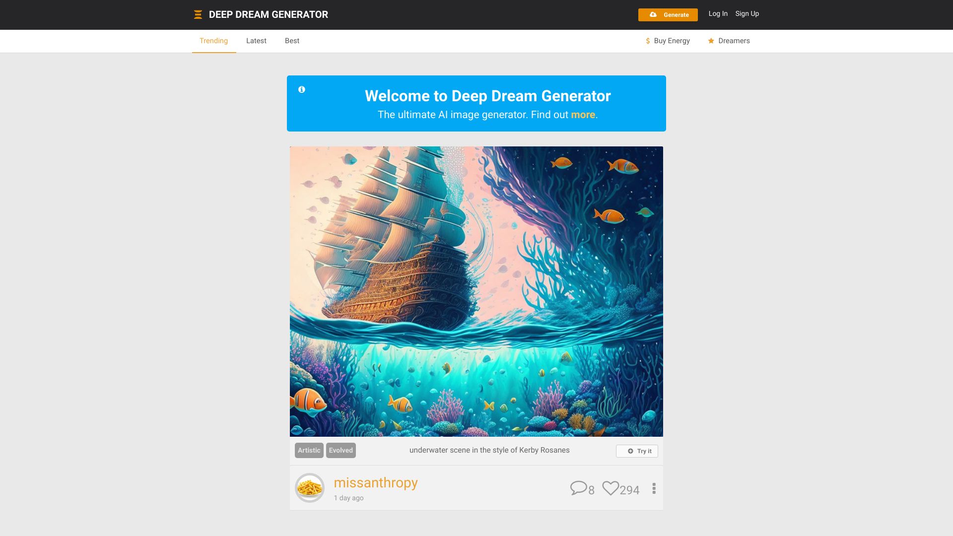 Deep Dream Generator banner