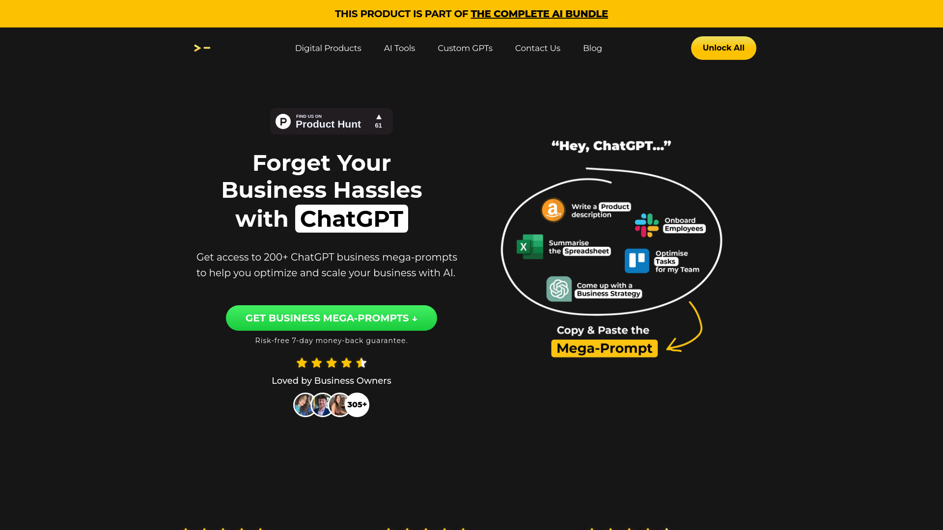 200+ ChatGPT Mega-Prompts for Business banner