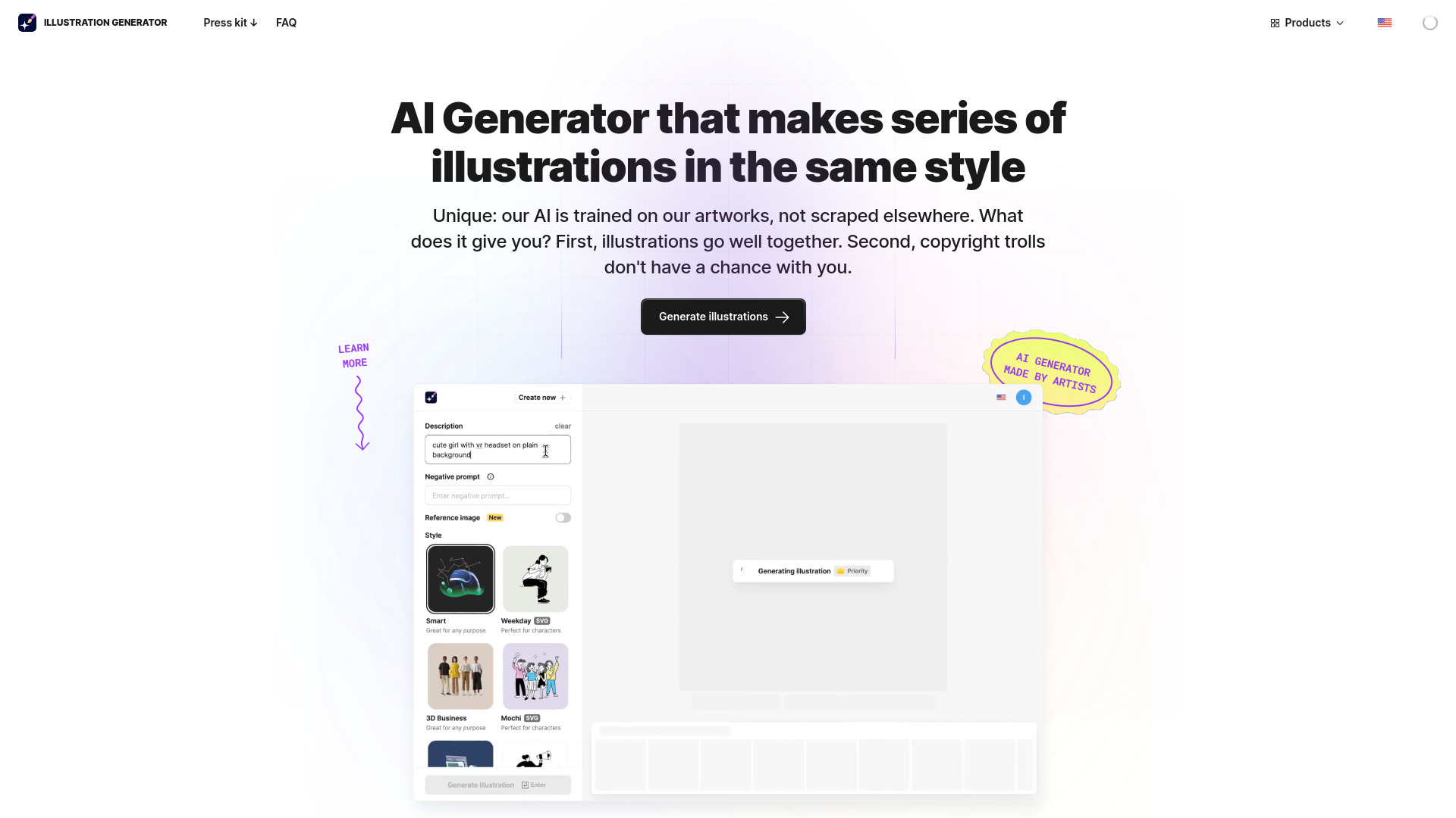 AI Illustration Generator banner