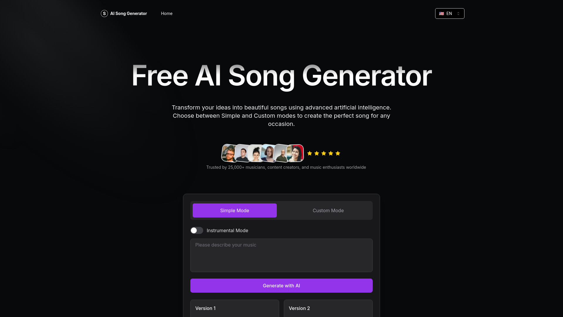 Free AI Song Generator banner