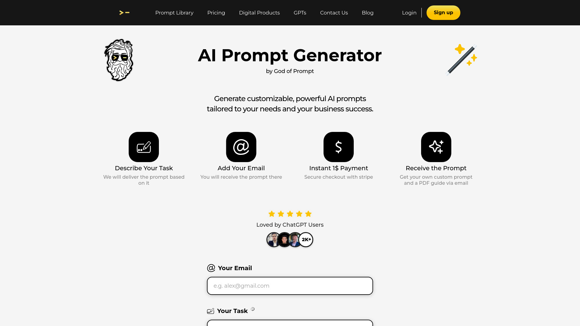 AI Prompt Generator by God of Prompt banner
