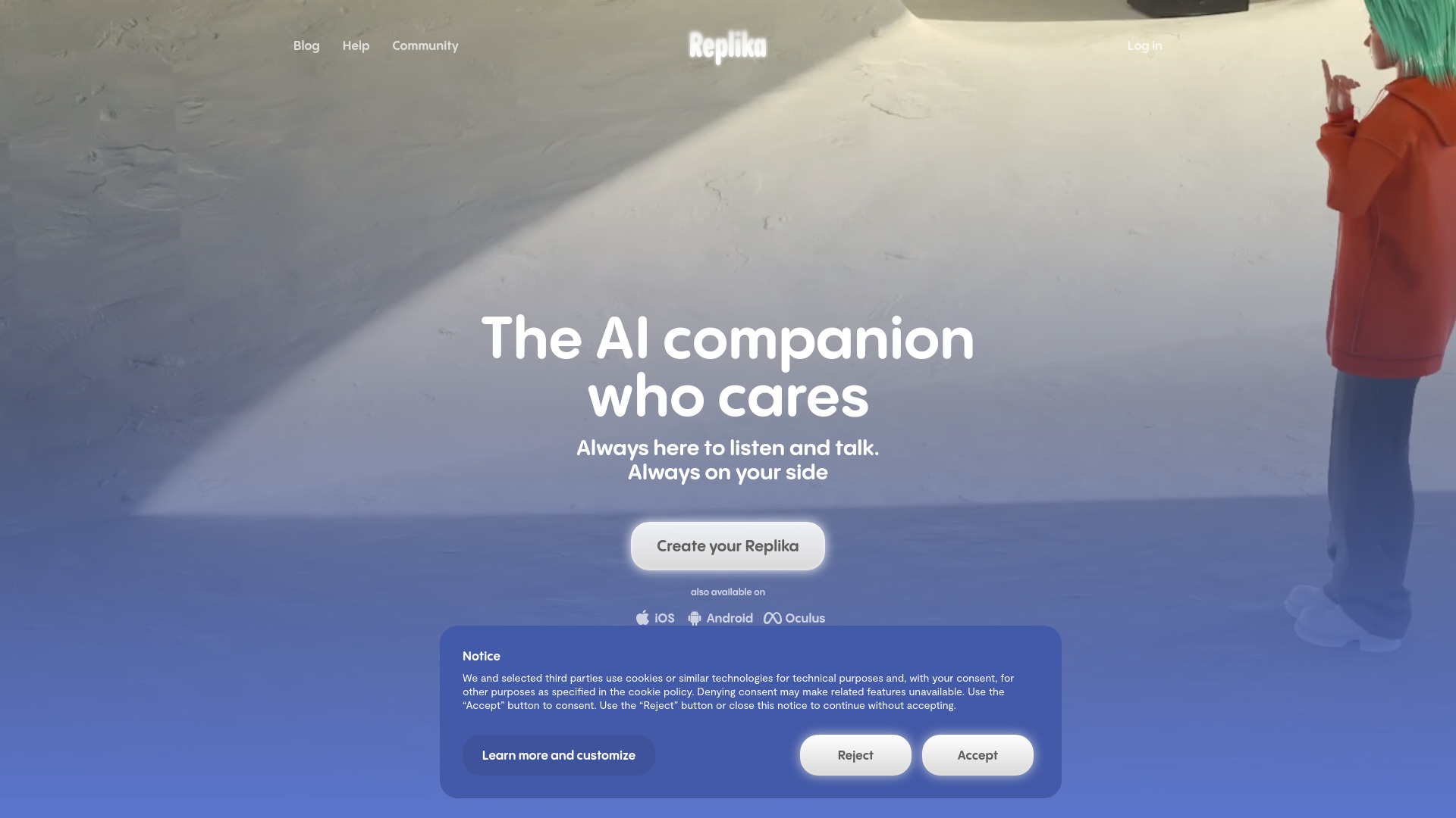 Replika AI banner