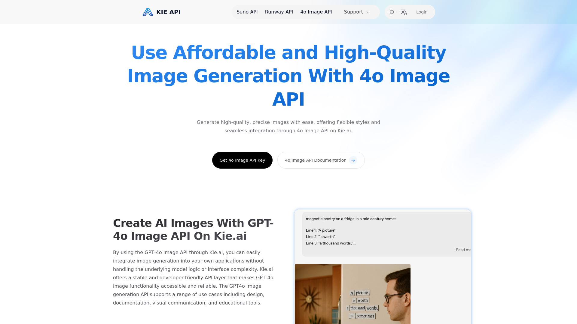 Kie ai 4o-image-api banner