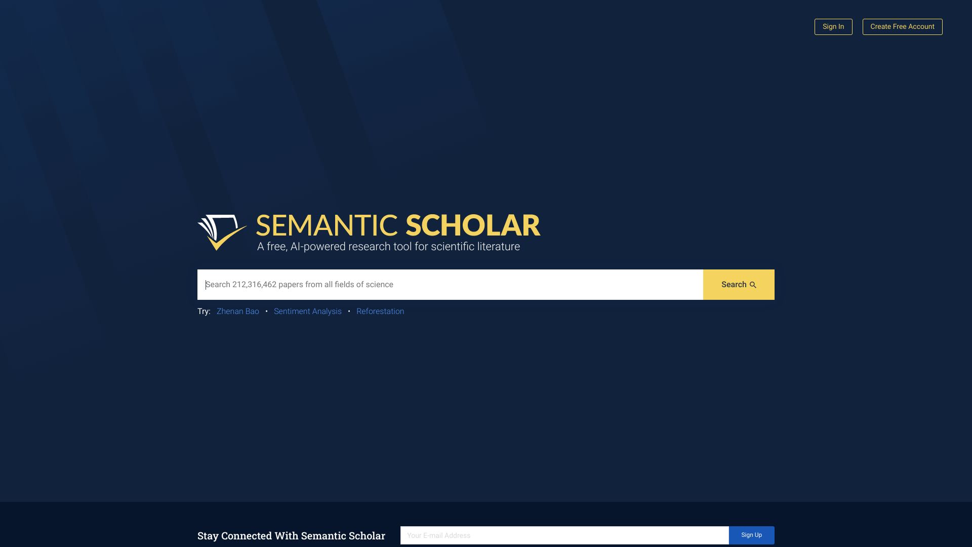 Semantic Scholar banner